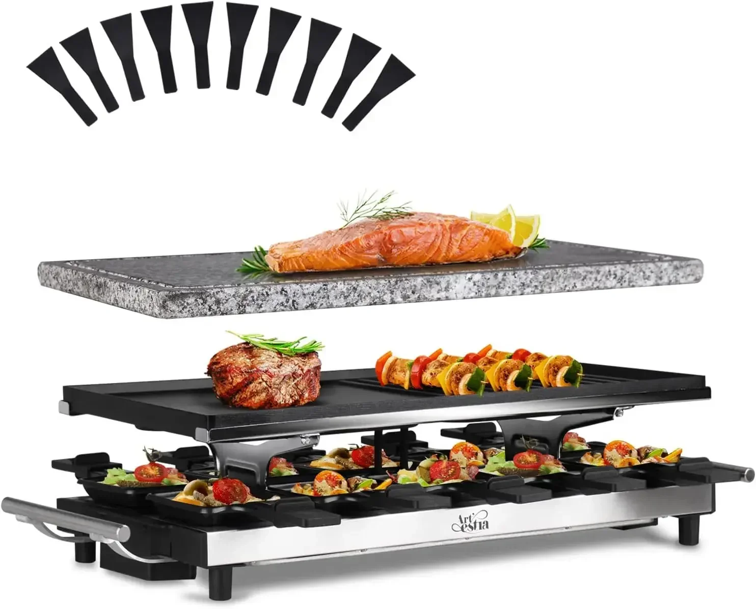 Raclette Grill Table - Grill de table Raclette Artestia, 1500W,