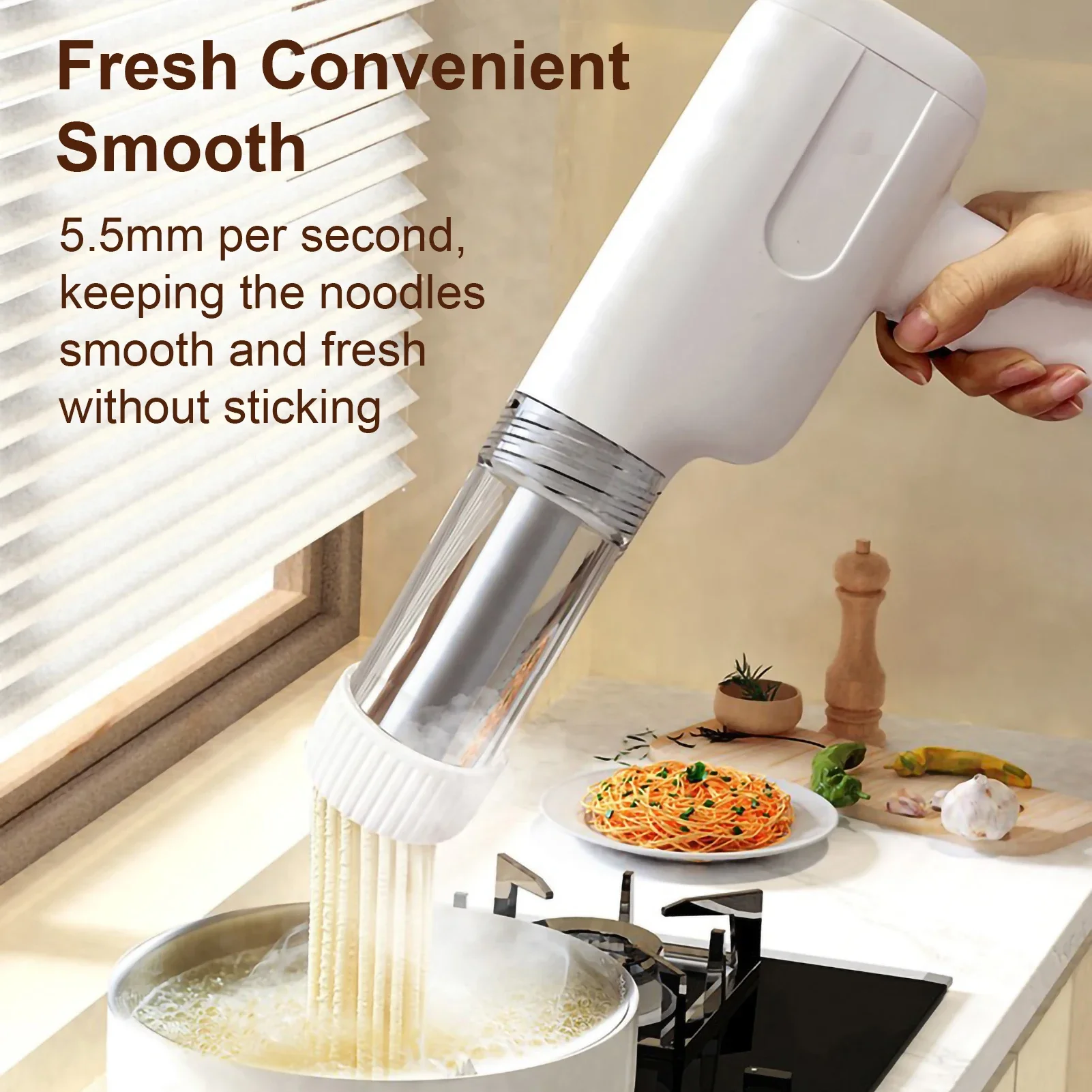 Pasta Machine Electric - Machine à pâtes manuelle sans fil,